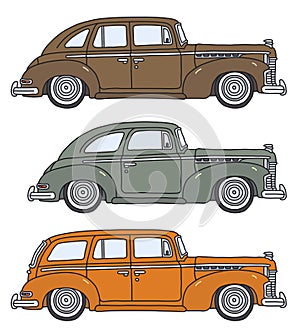 Three old american cars