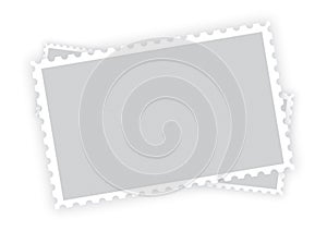 Three old blank postage paper stamp frames