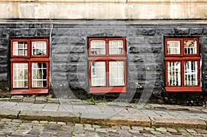 Three old vintage windows