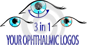 Three ophthalmic logos