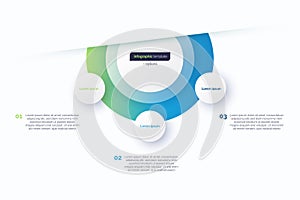 Three option circle infographic design template. Vector illustration