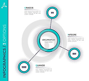 Three options minimalistic creative infographic chart, scheme, d