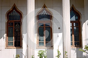 Three oriental windows in the Buddhist Temple