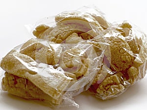 Three packs of crackers in white background