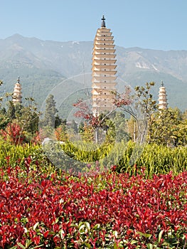Three pagodas Dali, China