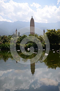 Three pagodas in Dali photo