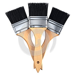 Three paint brushes