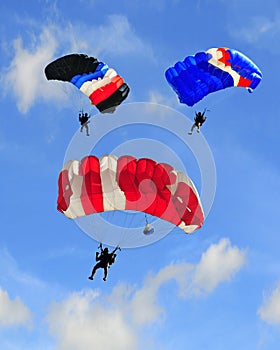 Three parachutes