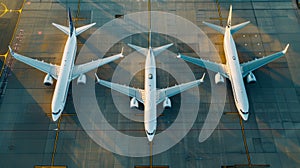 The Three Parked Airplanes. AI generated