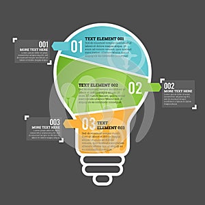 Three Part Bulb Infographic Element