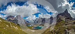 Three peaks. National Park Tre Cime di Lavaredo. Dolomites, South Tyrol, Italy