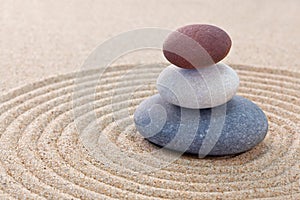 Three pebble stack zen garden