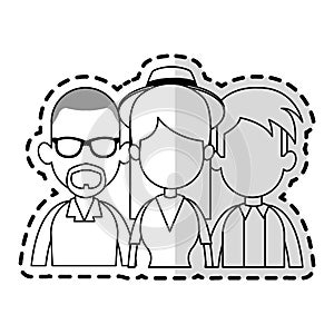 three people cartoon icon image