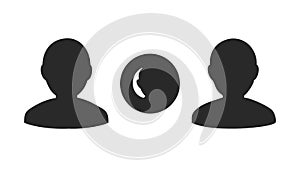 Three People Group Icon, User Team Audience, vector design Generative AI