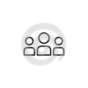 Three people group line icon