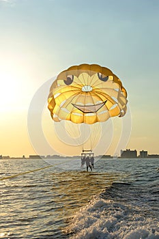 Three People on a para-sail