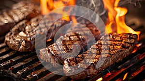 The Grilled Beef Steaks.AI generated image photo