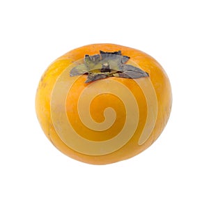 Three persimmons on white background