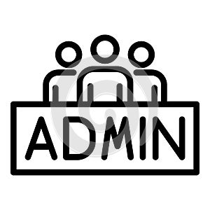 Three persons admin icon, outline style