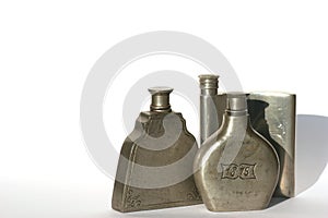 Three pewter bottles photo