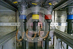 Three phase electrical pfisterer cable connections