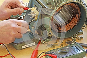Three phase induction motor bearing repair