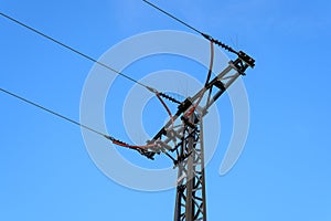 Three phase power line pylon termination point