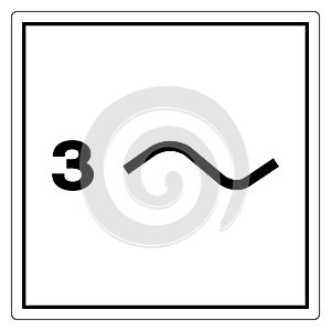 Three Phase Power Symbol Sign Isolate On White Background,Vector Illustration EPS.10