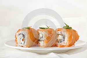 Three Philadelphia rolls