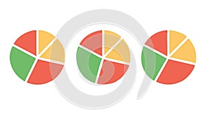 Three Pie Charts Icon, Data Analytics Report, vector design Generative AI