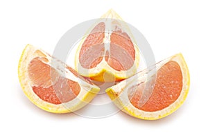 Three pieces of grapefruit