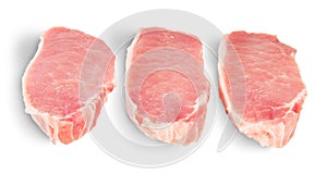 Three Pieces Of Raw Pork