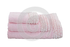 Three pink towels