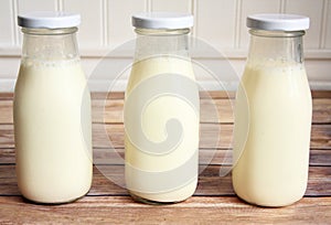 Three pint glass milk bottle