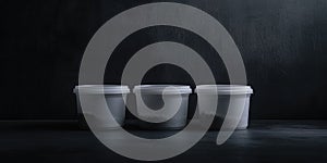 Three Plastic Cups on Table