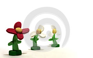 Three Plasticine Flowers