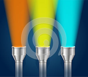 Three Pocket Torch Light. Vector