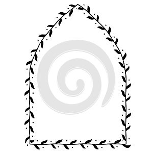 Three-Pointed Arch rectangular frame architectural window door flower frame