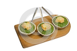 Three portions of broccoli's souffle