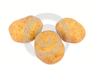 Three potatoes isolated