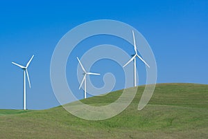 Three Power Generating Windmills