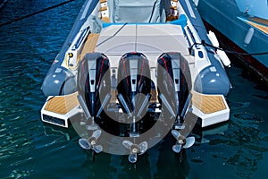 Three powerful outboard motors
