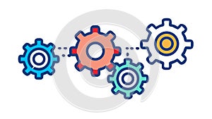 Three Process Gears, Workflow, System Efficiency, vector design Generative AI