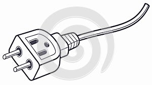 Three-Prong Electrical Plug, Grounded Power Connection, vector design Generative AI