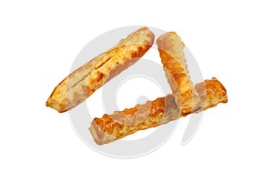 Three puff pastry cheese sticks