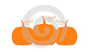 Three pumpkins label symbol