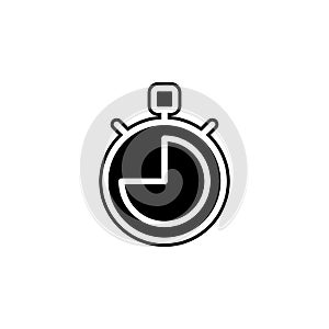 Three quarters of an hour icon. Simple glyph, flat vector of time icons for ui and ux, website or mobile application