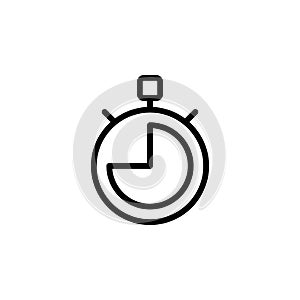 three quarters of an hour icon. Simple thin line, outline vector of Time icons for UI and UX, website or mobile application