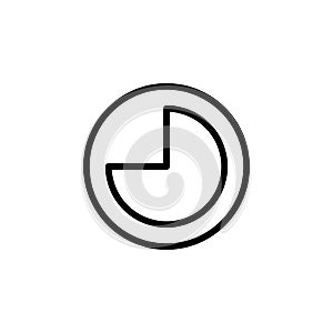 three quarters of an hour icon. Simple thin line, outline vector of Time icons for UI and UX, website or mobile application