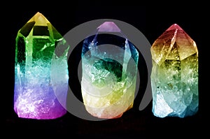 Three quartz crystals photo